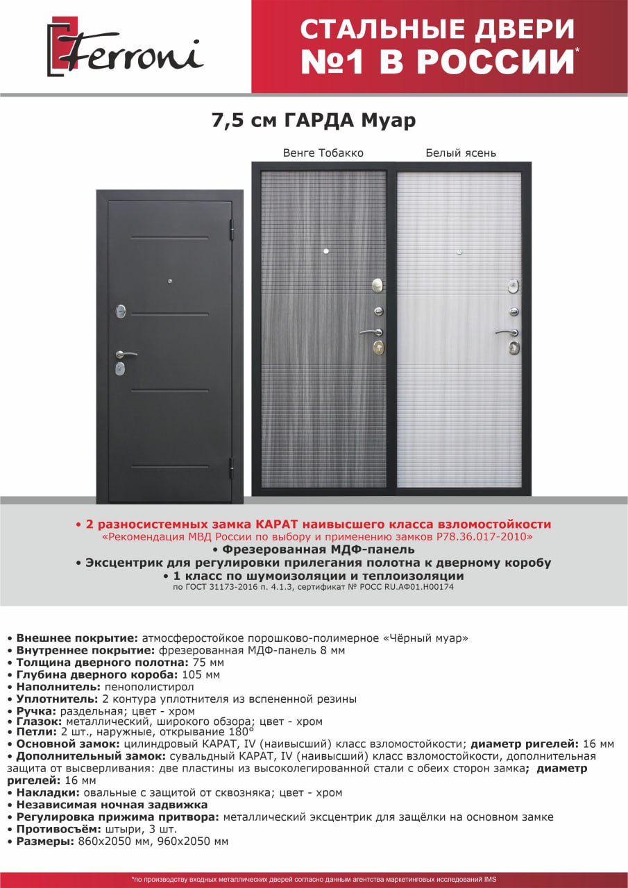 Гарда 7,5 см Муар Венге Тобакко